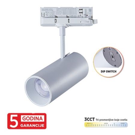 M205050-W 10W 3CCT 3000~6500K crni trostopeni šinski reflektor 50x100mm 5Y Mitea Lighting