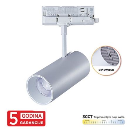M205051-W 20W 3CCT 3000~6500K crni trostopeni šinski reflektor 60x115mm 5Y Mitea Lighting