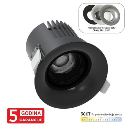 M206179 12W set 3CCT 3000~6500K ugradna lampa 5Y Mitea Lighting