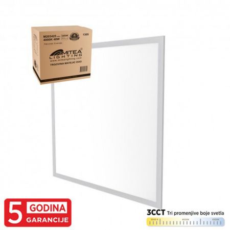 M203425 3CCT 8/1 595x595 (600x600) ugradni LED backside light LED PANEL beli ram 40W 4400lm 5Y-5 godina garancije 220-240V Mitea Lighting