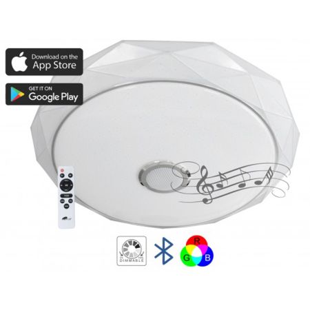 M205502-BT/WRGB 2x36W  fi500mm LED SMD plafonjera DIJAMANT sa zvučnikom 5W, bluetooth, Android/iOS APP iLink (muzička plafonjera) smart Mitea Lighting (25 mes.)