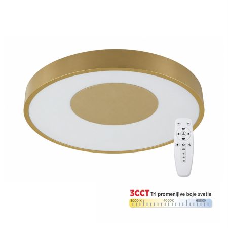 M205463 2x24W 3000~6500K 3CCT LED SMD zlatna plafonjera sa daljinskim 2.4G Mitea Lighting (25 mes.)