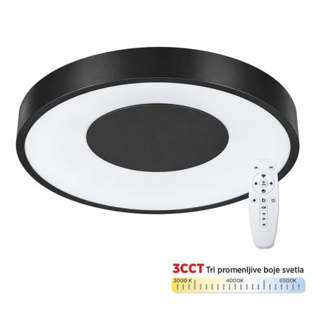 M205467 2x36W 3000~6500K 3CCT LED SMD crna plafonjera sa daljinskim 2.4G Mitea Lighting (25 mes.)