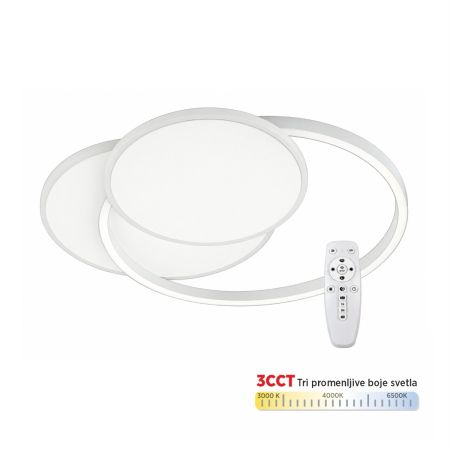 M205468 2x20W 3000~6500K 3CCT LED SMD bela plafonjera sa daljinskim 2.4G Mitea Lighting (25 mes.)