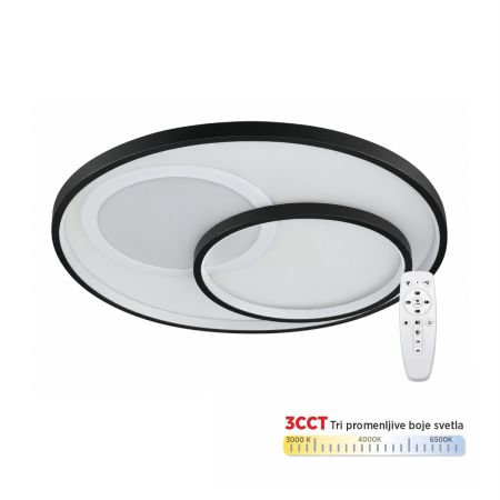 M205469 2x20W 3000~6500K 3CCT LED SMD crna plafonjera sa daljinskim 2.4G Mitea Lighting (25 mes.)
