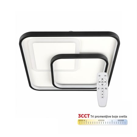 M205470 CRNA 2x24W 3CCT LED SMD 3000~6500K sa daljinskim 2.4G plafonjera Mitea Lighting (25 mes.)