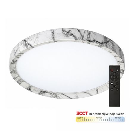 M205482 CRNO BELA ~72W LED SMD 3000~6500K plafonjera fi490 x h60mm sa daljinskim Mitea Lighting