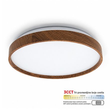 M205483 TAMNA BOJA DRVETA 18W LED SMD 6500K plafonjera fi330 x h75mm Mitea Lighting (25 mes.)