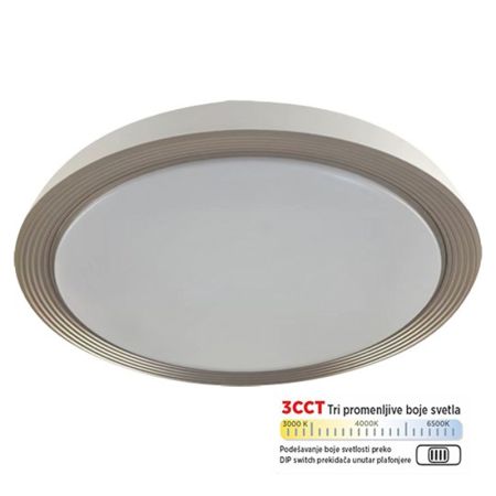 M205528 belo-krem 15W LED CCT DIP switch 3000~6500K plafonjera Mitea Lighting