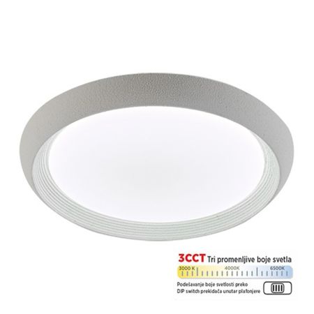 M205531 peskareno bela 28W LED CCT DIP switch 3000~6500K plafonjera Mitea Lighting