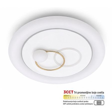 M205550 40W LED CCT DIP switch 3000~6500K plafonjera bela Mitea Lighting