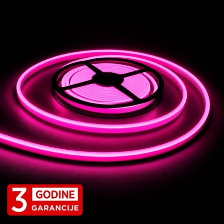 MLG-2835-120-ML 9.5W/1m 12V pink IP67 5m SMD LED NEON FLEX traka 6x12mm 120 LED/1m 3Y Mitea Lighting