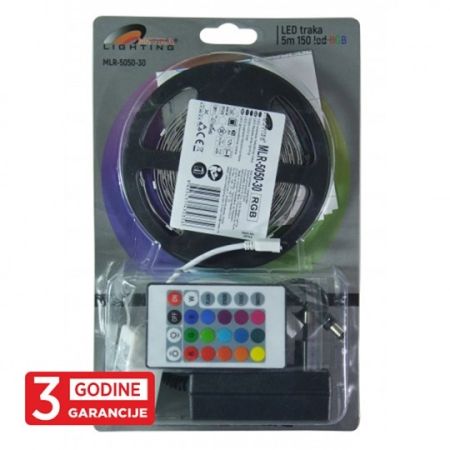 MLR-5050-30 7W/1m 12V RGB IP20 5m kotur SMD LED traka 30 LED/1m blister Mitea Lighting