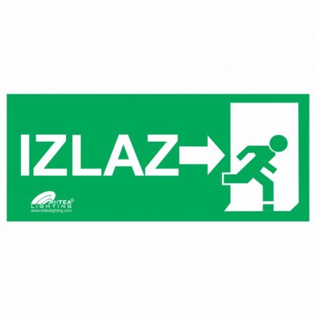 Nalepnica IZLAZ sa slikom zelena DESNO Mitea Lighting