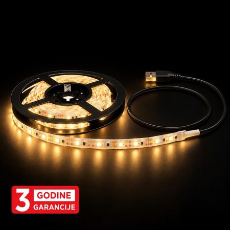 MLL-2835-60 5W/1m 5V 3000K IP20 3m kotur SMD LED traka za TV 60 LED/1m 3Y Mitea Lighting