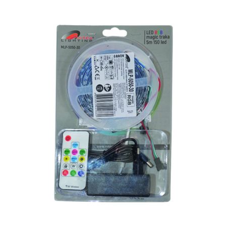 MLP-5050-30 BLISTER magic RGB LED traka 5m 12V 7,2W 30 LED/1m IP20 sa kontrolerom 17 tastera (napajanje u kompletu) Mitea Lighting