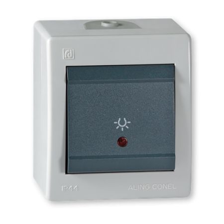 Aling taster sklopka za svetla sa ind OG Power IP44 255I.1A sivo-antr.