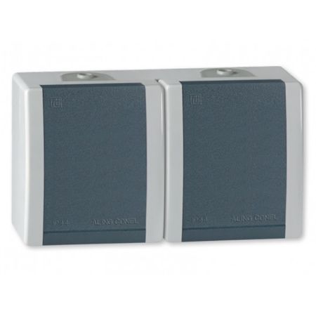 Aling priključnica šuho II dupla keramičko jezgro siva/antracit siva IP44 242.1A OG Power