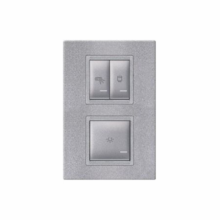 Aling set sklopki sa indikatorom za kupatilo vertikalna univerzalna siva 3x16AX 250V 72323.SS EXPERIENCE