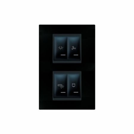 Aling set sklopki sa indikatorom za kupatilo vertikalna univerzalna crna 4x16AX 250V 72324.E1E1 EXPERIENCE