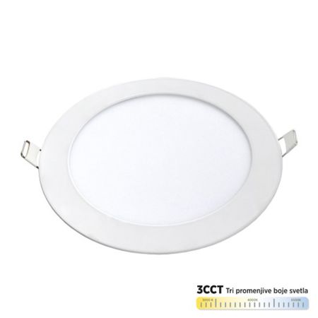 M12UO-CCT 12W 3000~6500K beli ugradni okrugli LED panel Mitea Lighting (25 mes.)