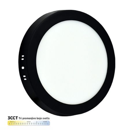 M18NO-BK-CCT 18W 3000~6500K crni nadgradni okrugli LED panel Mitea Lighting (25 mes.)