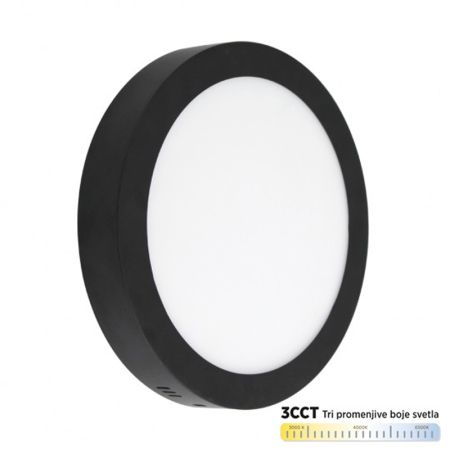 M24NO-BK-CCT 24W 3000~6500K crni nadgradni okrugli LED panel Mitea Lighting (25 mes.)