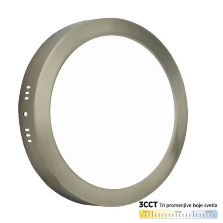 M18NO-SN-CCT 18W 3000~6500K saten nikl nadgradni okrugli LED panel Mitea Lighting (25 mes.)