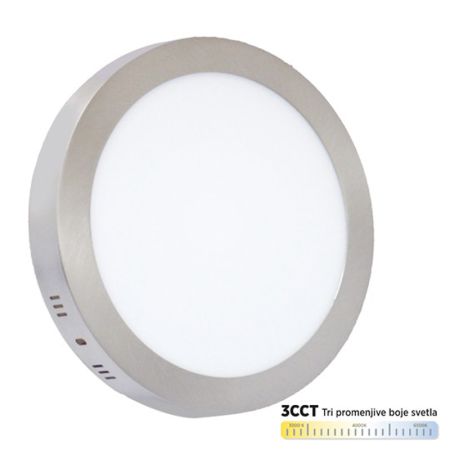 M24NO-SN-CCT 24W 3000~6500K saten nikl nadgradni okrugli LED panel Mitea Lighting (25 mes.)