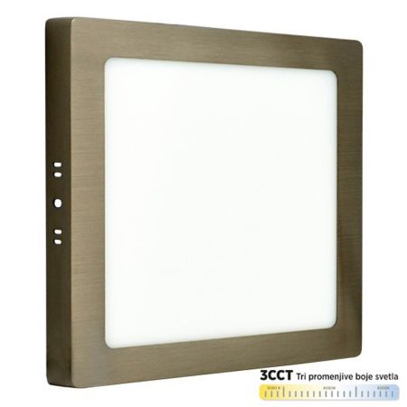 M18NK-SN-CCT 18W 3000~6500K saten nikl nadgradni kvadratni LED panel Mitea Lighting (25 mes.)