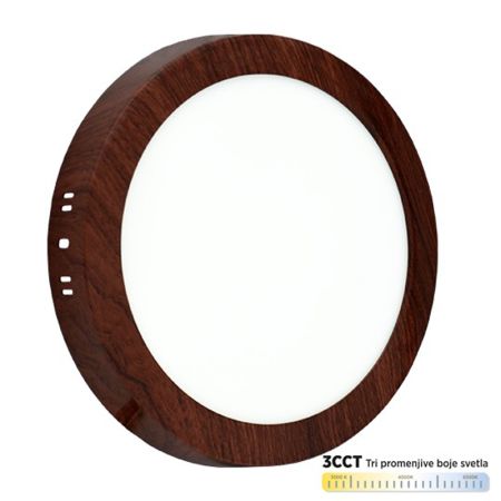 M18NO-WDD-CCT 18W 3000~6500K tamno braon nadgradni okrugli LED panel Mitea Lighting (25 mes.)