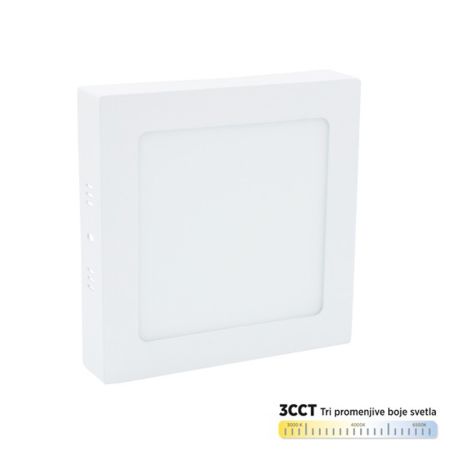 M12NK-CCT beli 12W 3000~6500K beli nadgradni kvadratni LED panel Mitea Lighting (25 mes.)