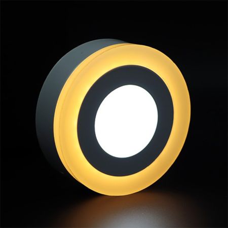 M6NO-D 3W+3W 6500K+3000K beli nadgradni okrugli LED panel Mitea Lighting (25 mes.)