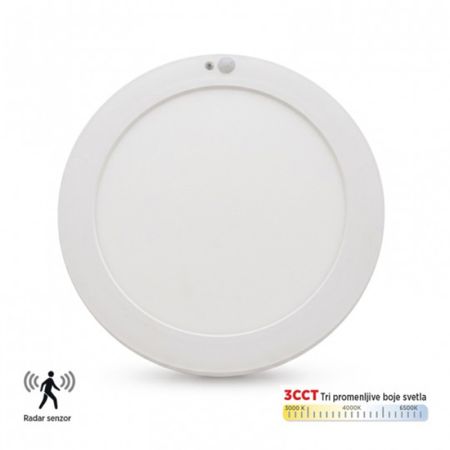 M18NO-PLS-W 18W 3CCT 3000/4000/6500K nadgradni okrugli beli LED panel sa senzorom PVC Mitea Lighting