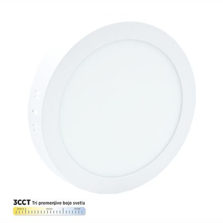 M18NO-CCT 18W 3000~6500K beli nadgradni okrugli LED panel Mitea Lighting (25 mes.)