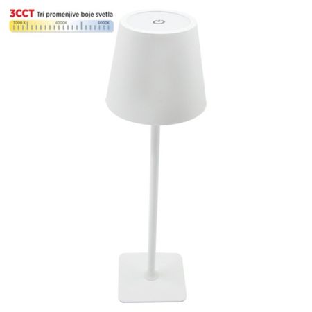 M6002-W BELA 2W IP20 LED TOUCH dimmable + 3CCT 3000-6000K stona lampa DC5V LED Mitea Lighting