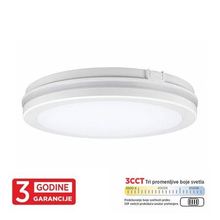 M205700-W BELA 20W IP65 LED plafonjera CCT 3000~6500K 200x55mm 3Y Mitea Lighting