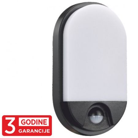 M272-72B-S 15W IP54 LED crna zidna lampa sa IR senzorom pokreta 3Y Mitea Lighting