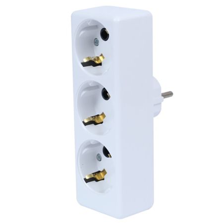 PM-401-W BELI trostruki T-razvodnik 16A 250V, sa kontaktom za uzemljenje Mitea Electric