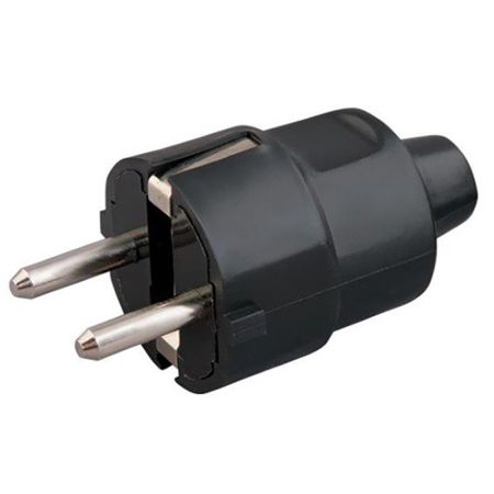 PM-301-C CRNI PVC Utikač 16A 250V dvopolni ravni, sa kontaktom za uzemljenje Mitea Electric