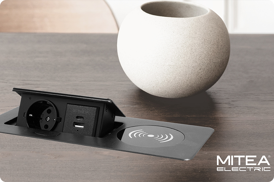 Ugradne priključnice za nameštaj – uredan sto i brže punjenje | Mitea Electric